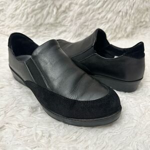 NAOT Women's Cherish Slip-On Loafer Black Raven Leather & Suede Size 36 US 5-5.5